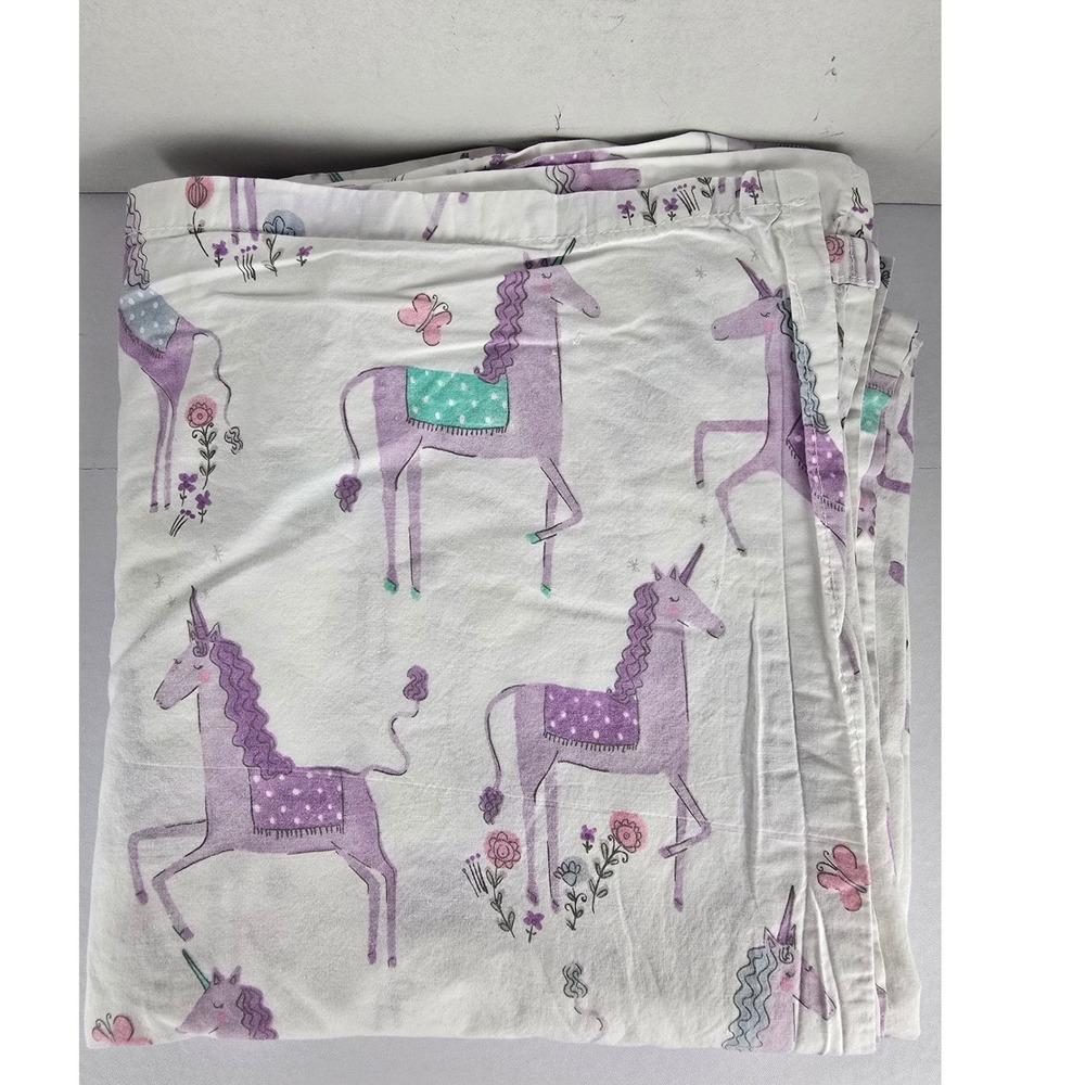 Pottery Barn Kids Magical Unicorn Organic Sheets Full Lavender Unicorn 2pc